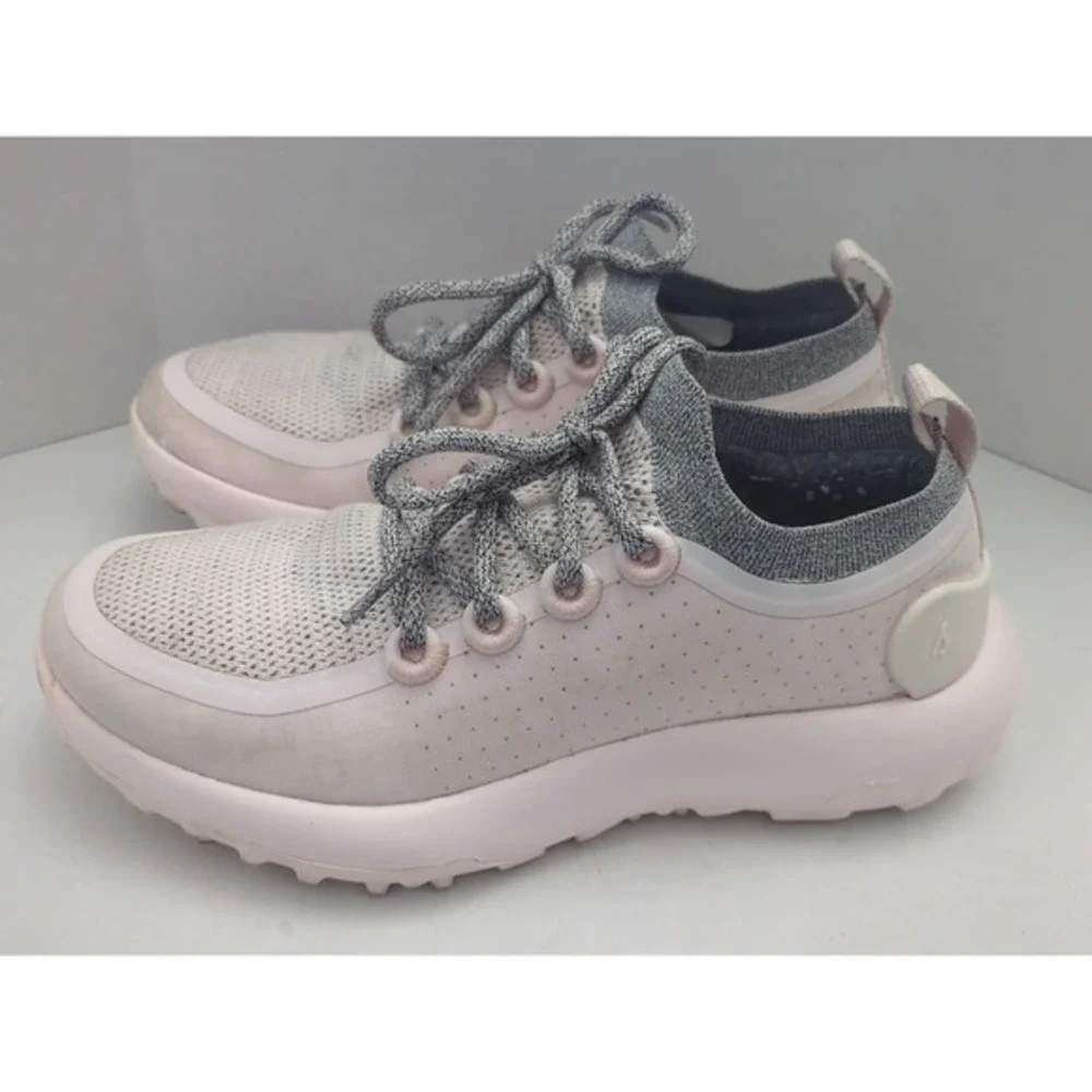 Allbirds Trail Runners Shoes Sz 7.5 Pink Gray Wool SWT Comfort‎ Hiking Sneakers